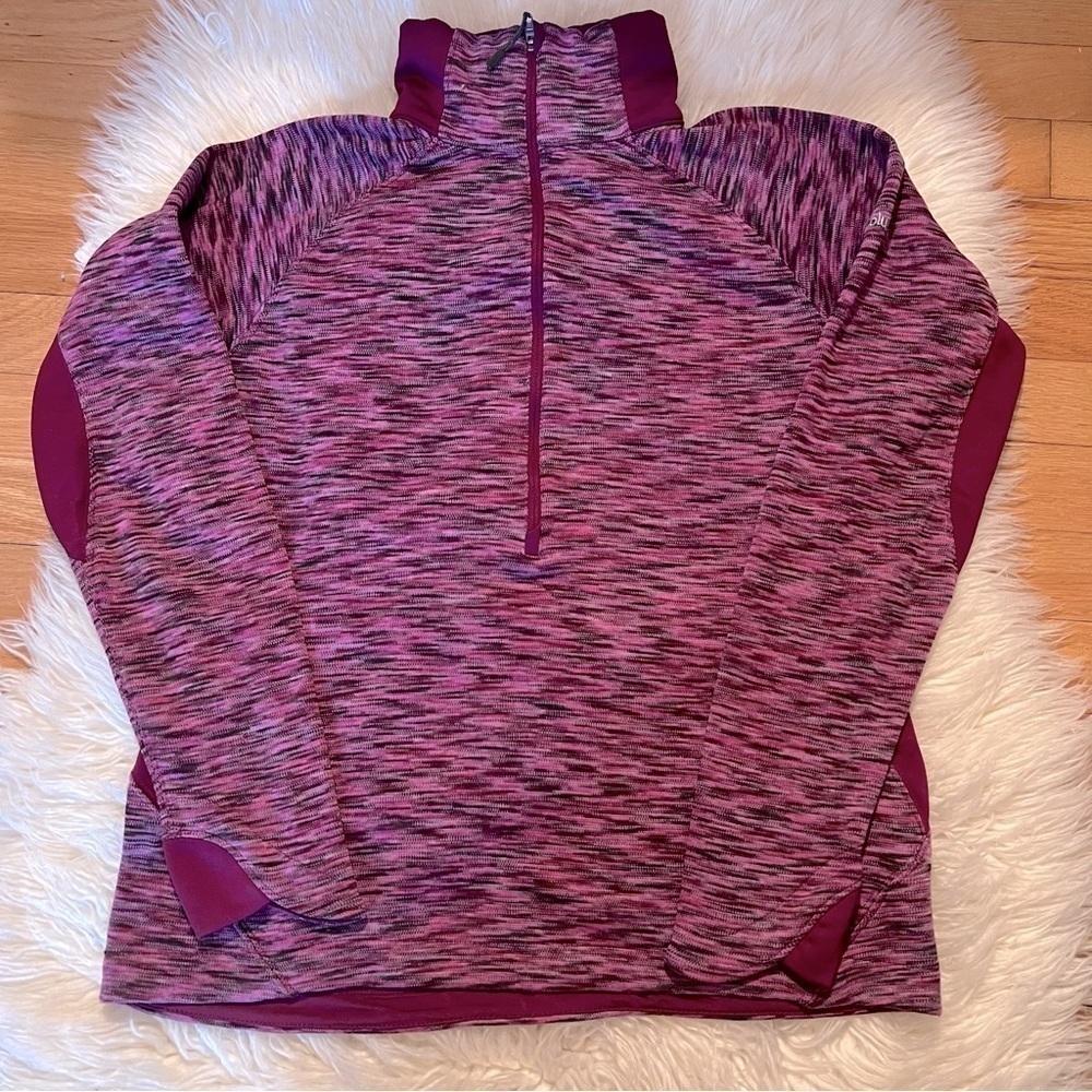 Columbia Women’s Half Zip Heather Pink & Black Light pull-over, Size Medium.